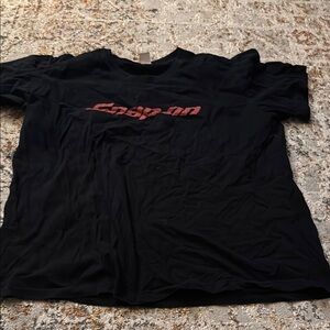 Snap-on Black T-Shirt with Red Logo